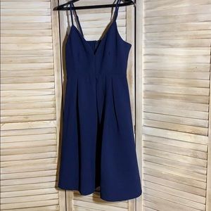 Navy fit and flare dress